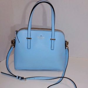 Kate Spade  leather Cedar Street Maise crossbody satchel purse light blue